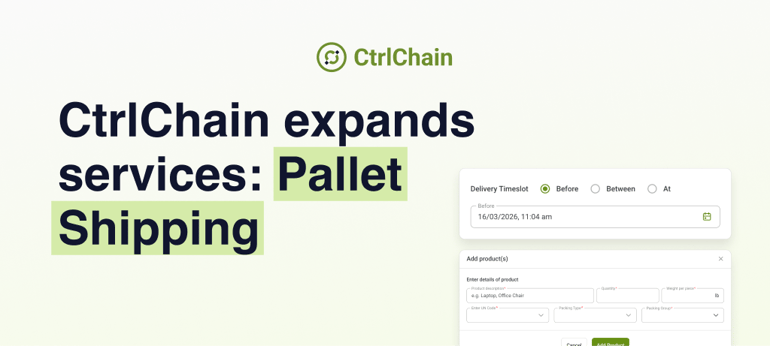 CtrlChain expands services: Pallet Shipping