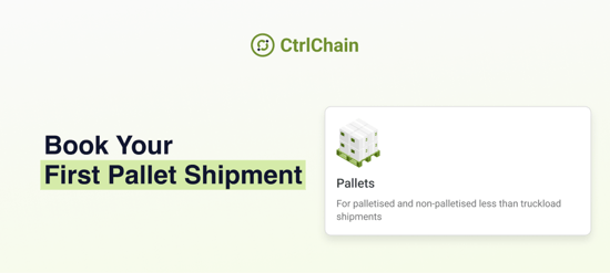 Book Your First Pallet Shipment