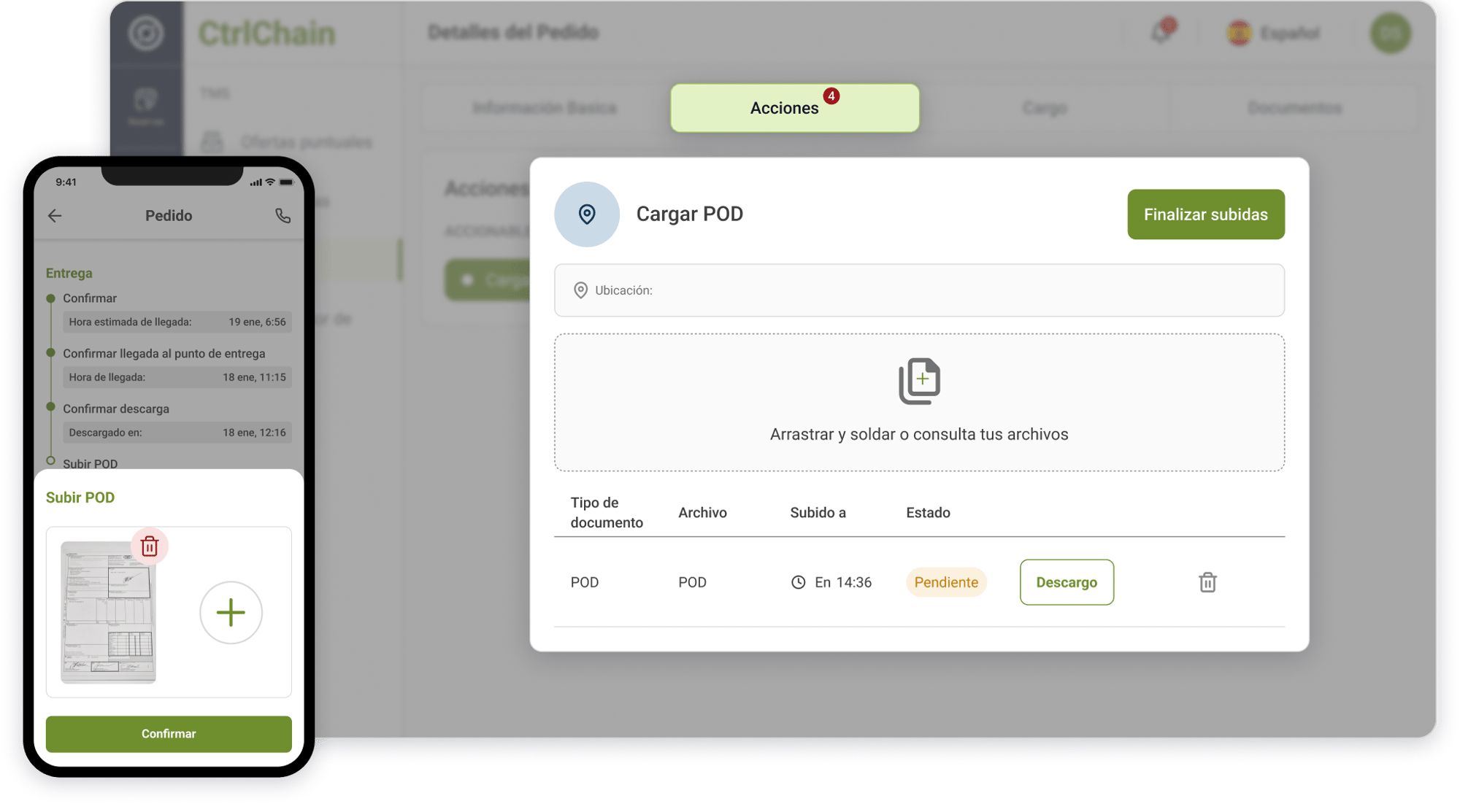 upload pod es-min